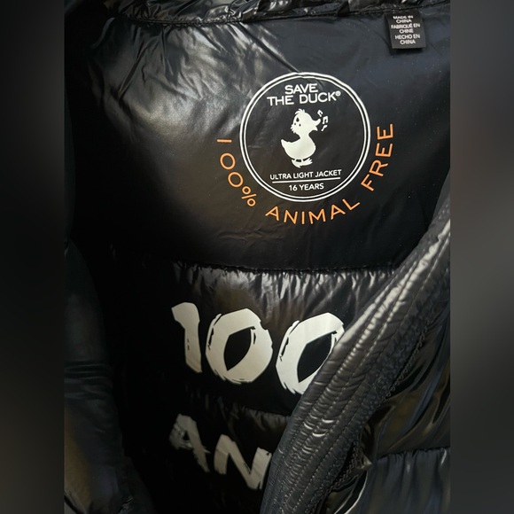 New Save The Duck Girls' Millie Quilted Jacket in Black Size 16 - Picture 5 of 10